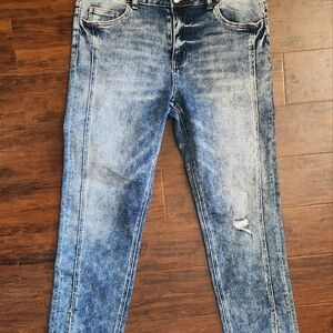 VERVET BY FLYING MONKEY Blue Split-Hem Flare Jeans